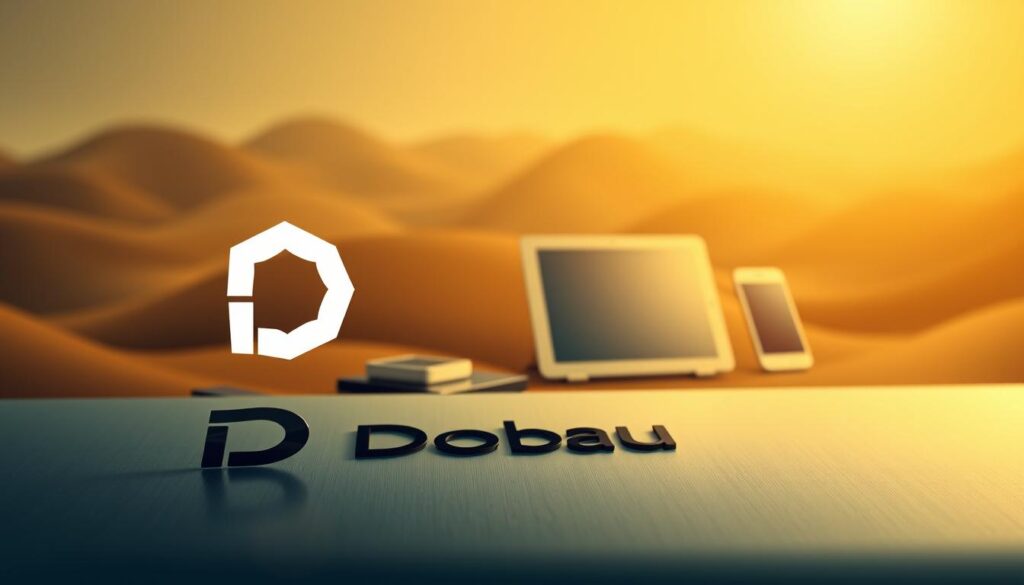 A dynamic, visually-engaging scene showcasing the power of content strategy. In the foreground, the Dobadu Technologies logo stands out, emblazoned on a sleek, metallic surface, conveying a sense of professionalism and technological prowess. In the middle ground, an assortment of digital devices, such as a laptop, tablet, and smartphone, are arranged in a cohesive manner, symbolizing the integration of content across multiple platforms. The background features a stylized, abstract landscape, with fluid shapes and lines that suggest the ever-evolving nature of digital content and its impact. Warm, focused lighting casts a subtle glow, creating a sense of depth and emphasis on the central elements. The overall composition should convey the importance of a comprehensive content strategy in driving business success and maximizing impact.