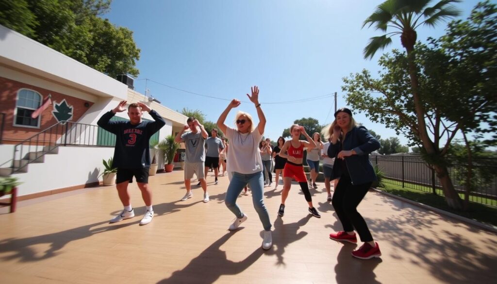 Create a TikTok video showcasing a trending dance challenge