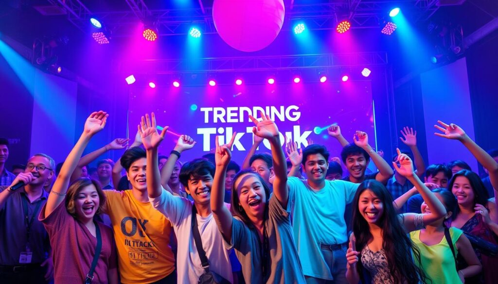 Create an image of a TikTok video showcasing a trending challenge.