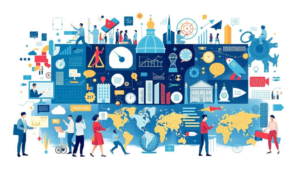 Create an image representing diverse business content