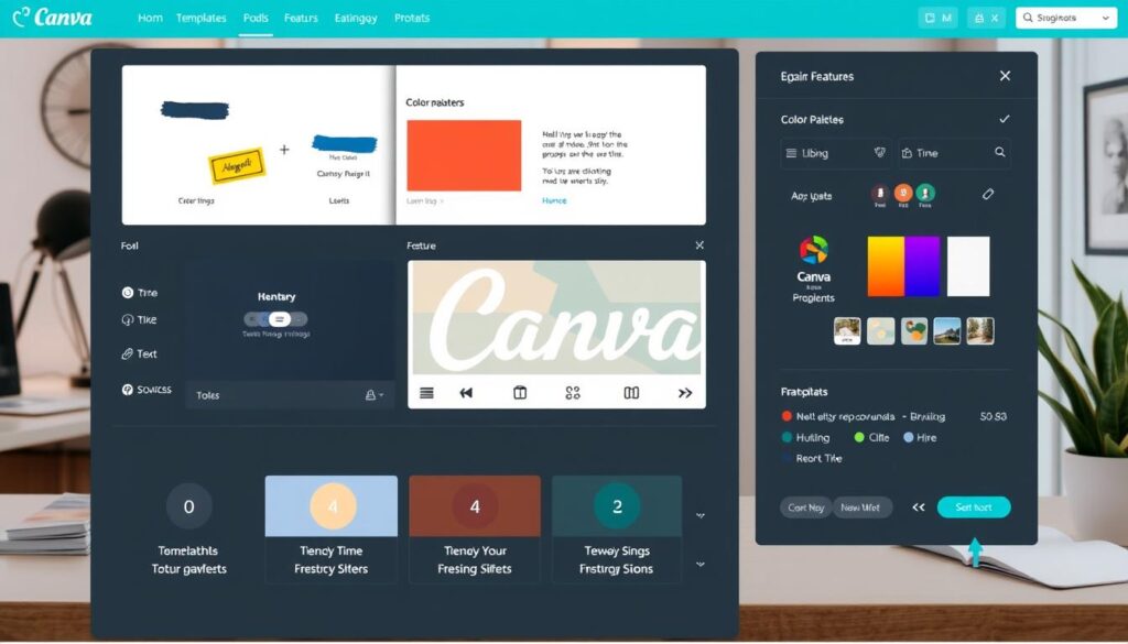 Generate an image of a graphic design interface using Canva
