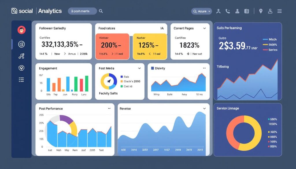 Generate an image of a social media analytics dashboard