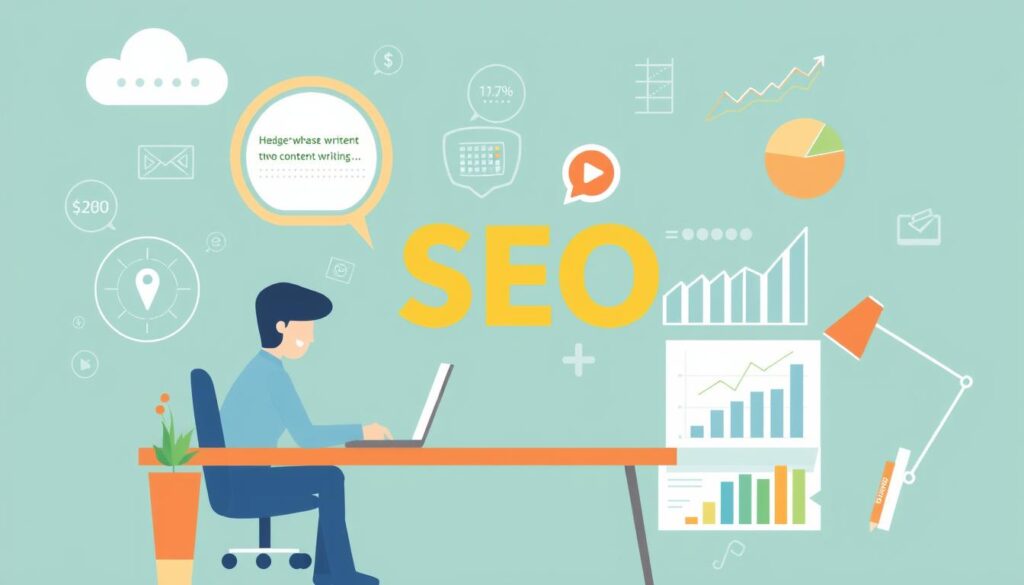 Generate an image representing professional SEO content writing services