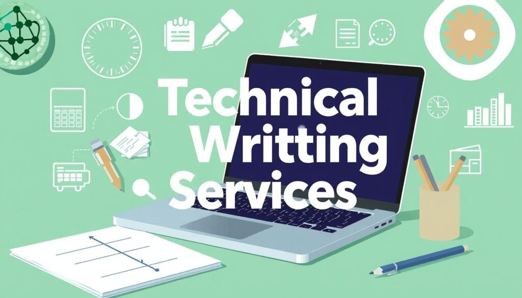 Generate an image representing technical writing services