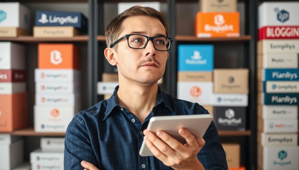 Image of a person choosing a blog writing package