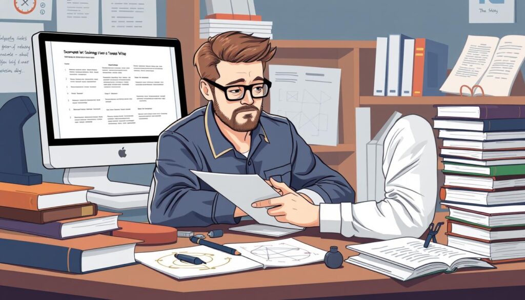 Image of a technical writer working on a documentation project