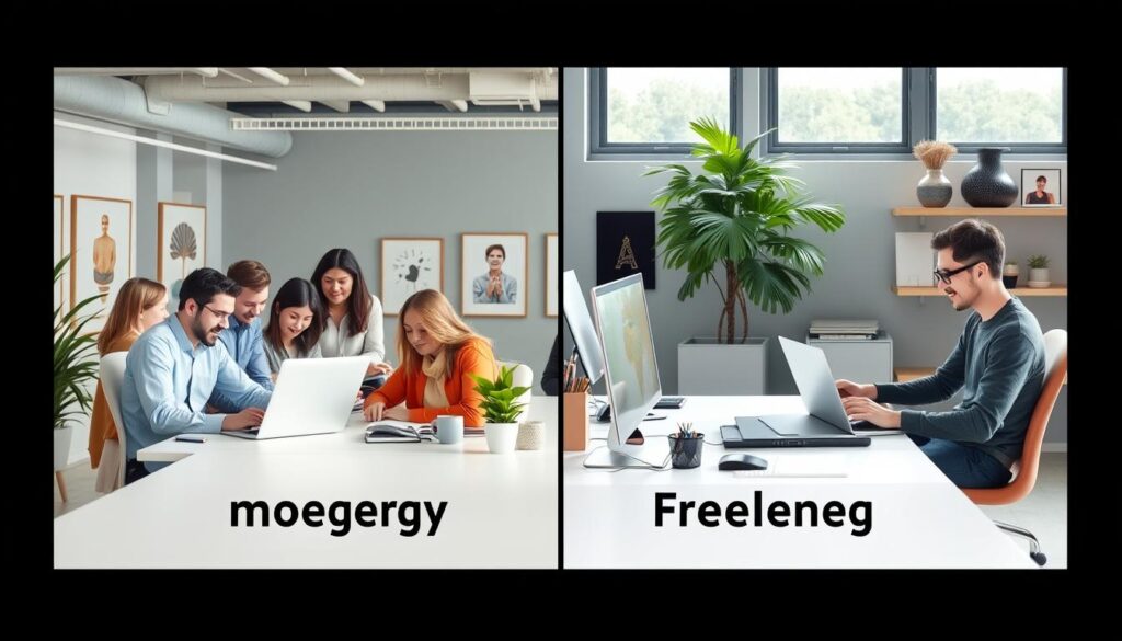 Comparison between content agency team and individual freelancer
