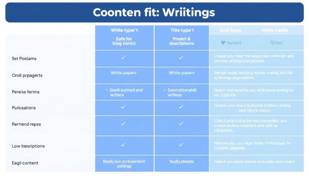 Comparison of different content writing services and deliverables