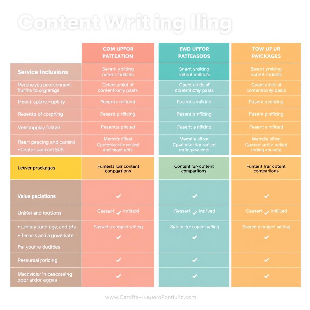 Content writing service pricing models comparison