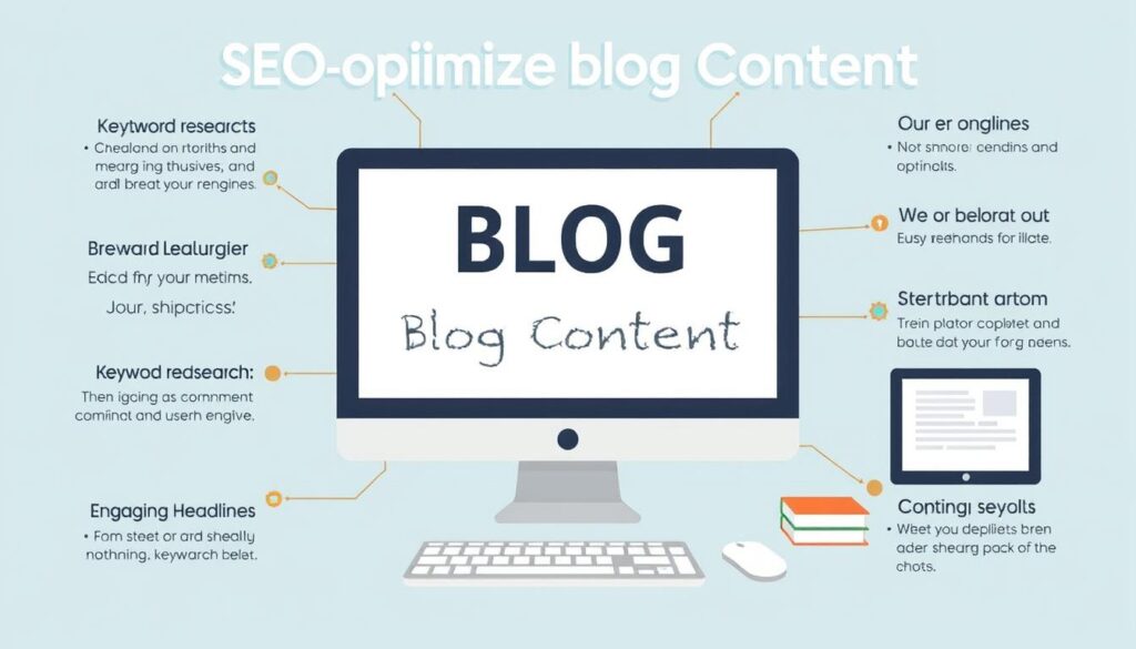 Generate an image representing SEO-optimised blog content