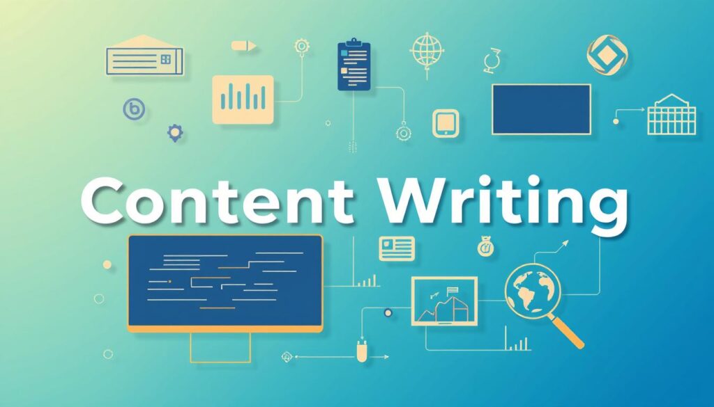 Generate an image representing comprehensive technology content writing services