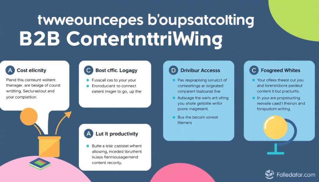 Generate an image representing the benefits of outsourcing B2B content writing