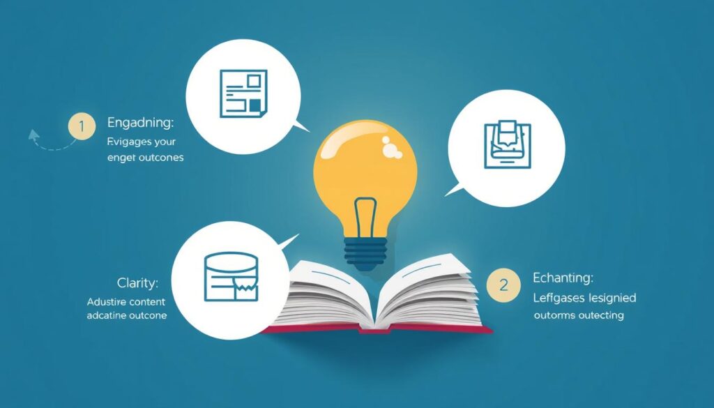 Generate an image representing the benefits of professional educational content writing services
