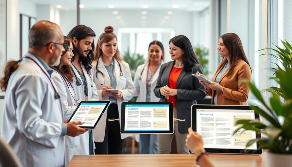 Generate an image representing the selection of a healthcare content writing service