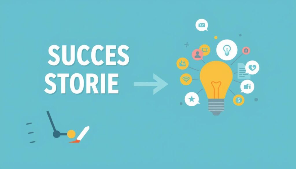 Generate an image representing the transformation of success stories into powerful marketing tools through professional case study writing services.