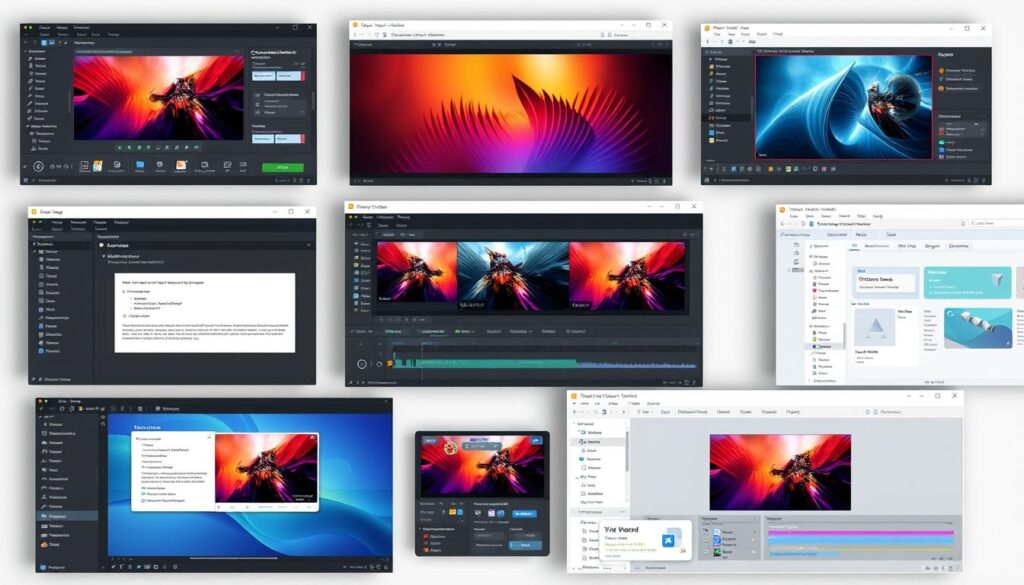 Generate an image representing various video scriptwriting packages