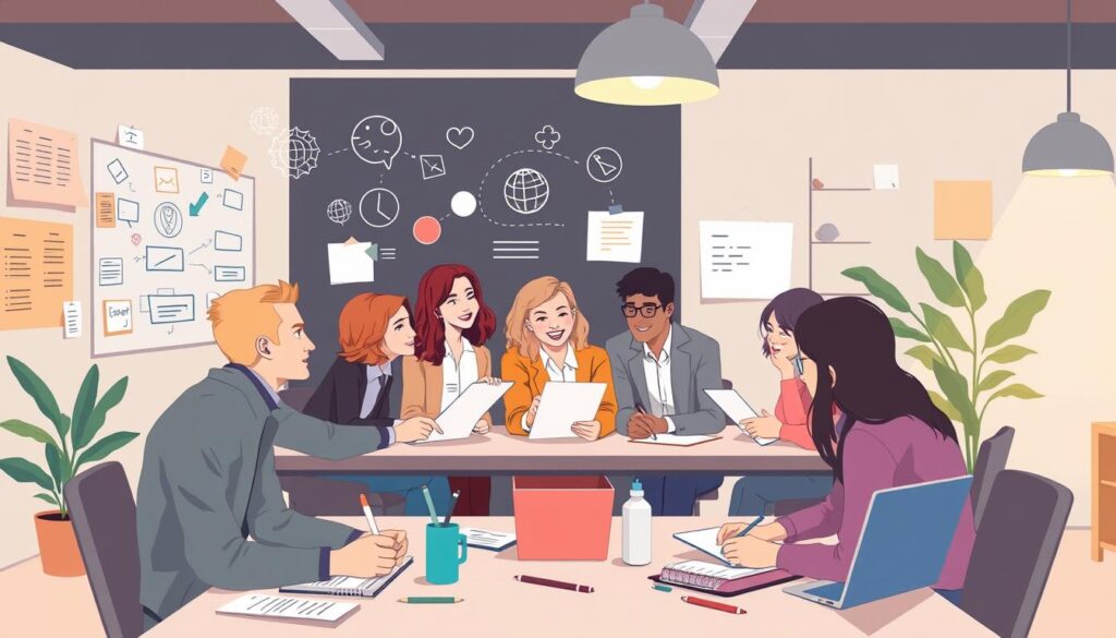 Image of a business team collaborating with a copywriting agency