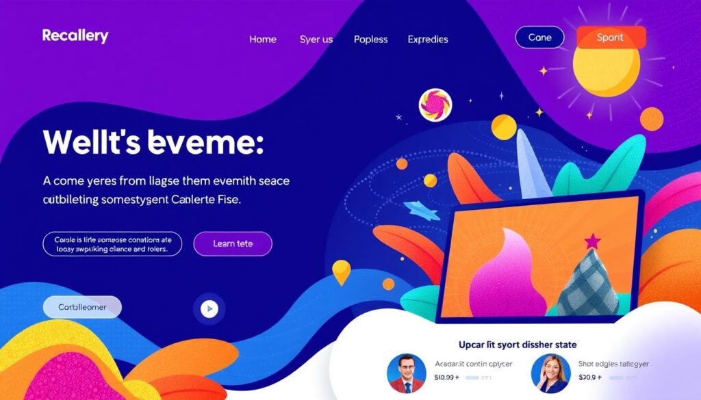 Image of a website with engaging visual elements