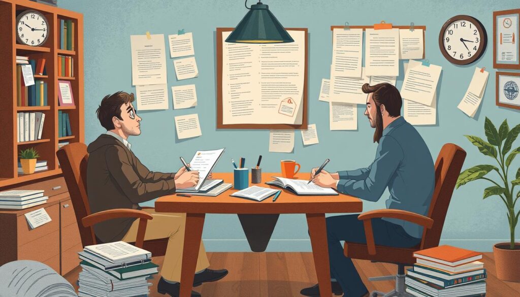 Image of a writer collaborating with a ghostwriter