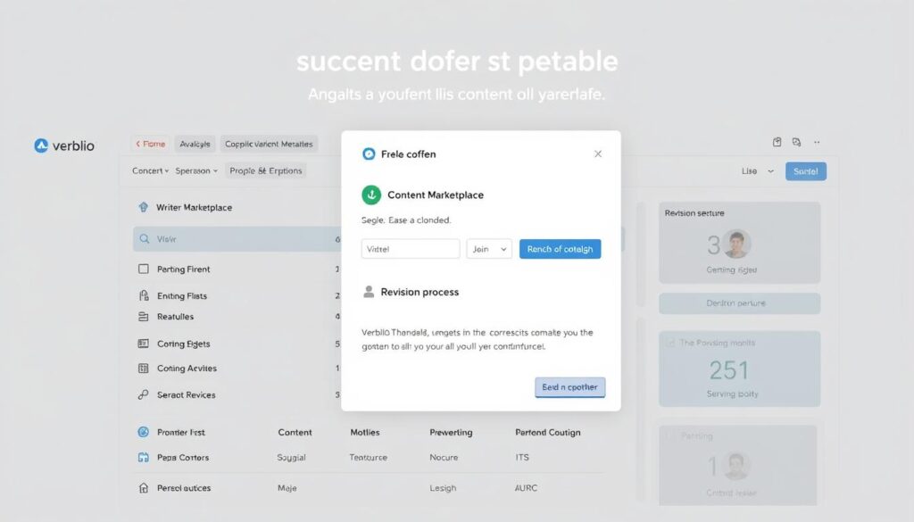 Verblio platform interface showing content creation process